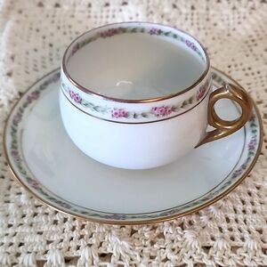 Antique CH Field Haviland Limoges Tea Cup & Saucer Set